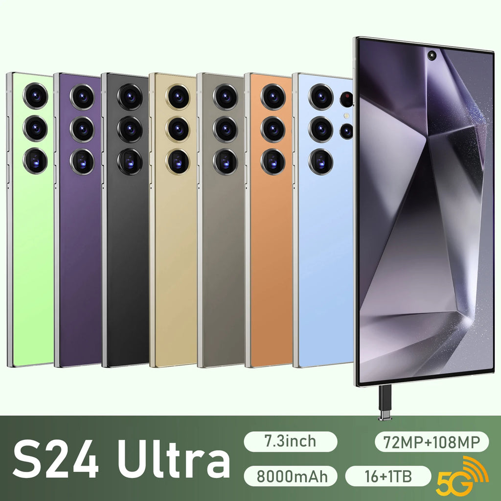 New Release S24 5G Smartphone 3x Optical Zoom 30x Digital Zoom AI Editing for Distant Shots