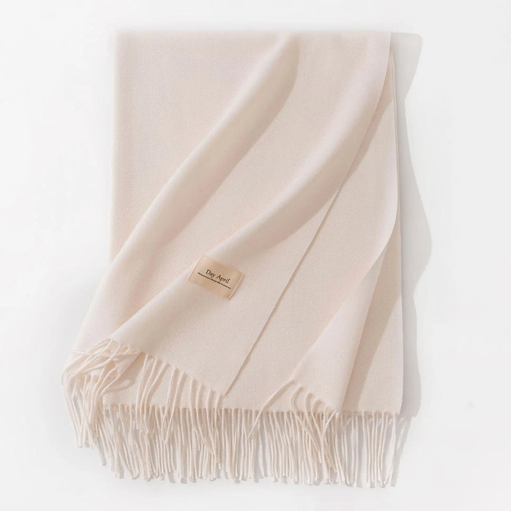 FCJ Women's Winter High-Grade Shawl Pure Color Artificial Cashmere Scarf Custom Logo Cable Knitted Jacquard Long Animal Design