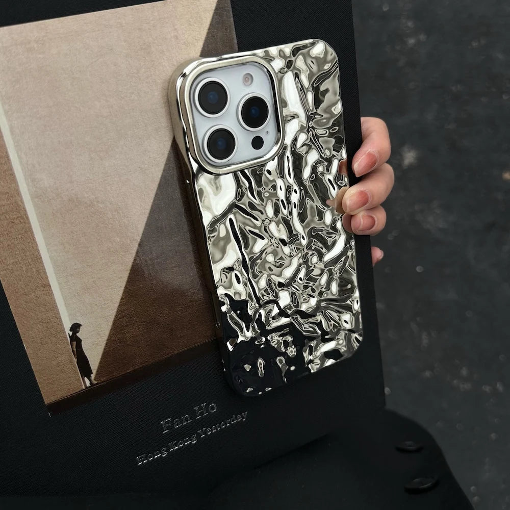 Luxury Stylish Wrinkle Case for iPhone 16 Pro Max 15 14 13 12 Y2K 15 Plus Trending Protective Shockproof INS Cover