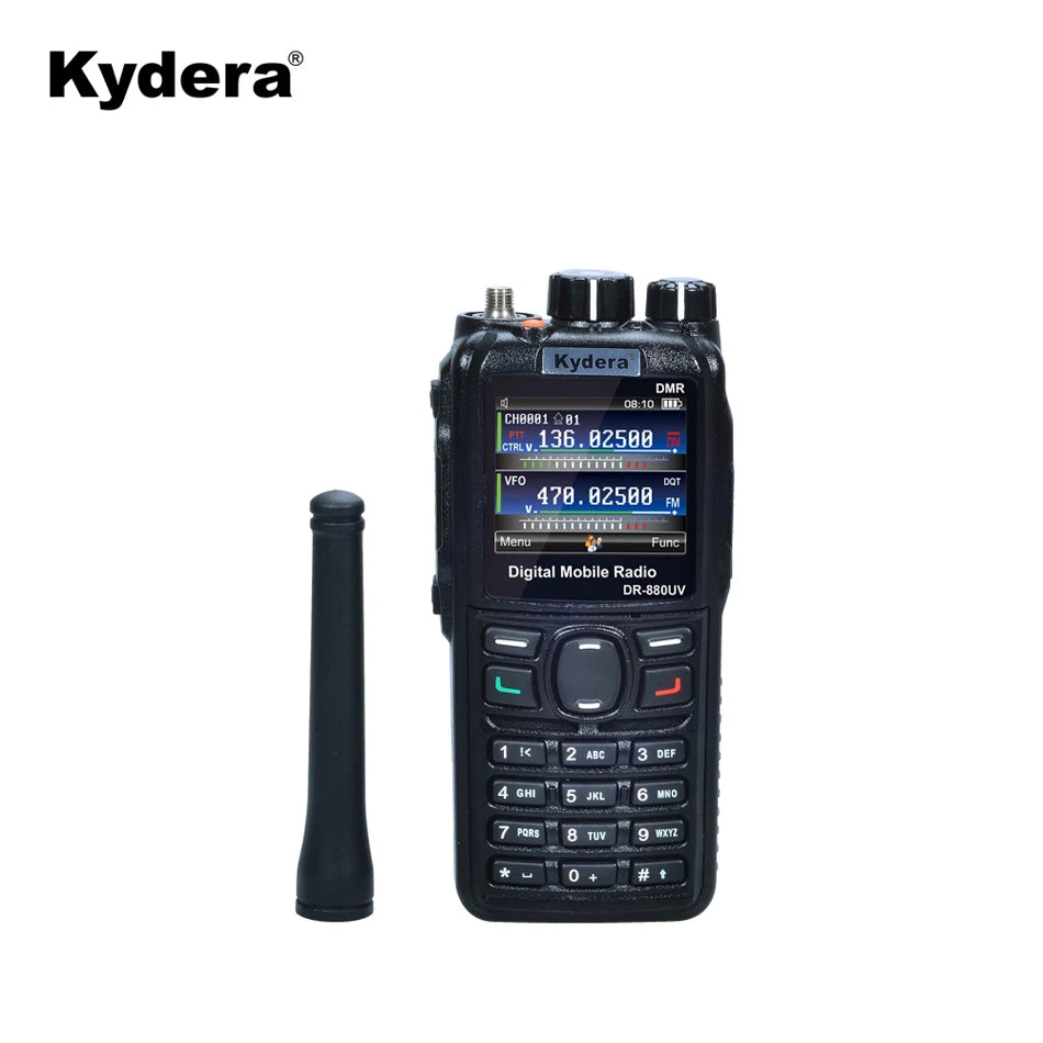 True Digital Dual Band VHF/UHF DMR Radio Transceiver DR-880UV Cross Band Roaming IPx4 Water Resistant 5-10KM Range Walkie Talkie