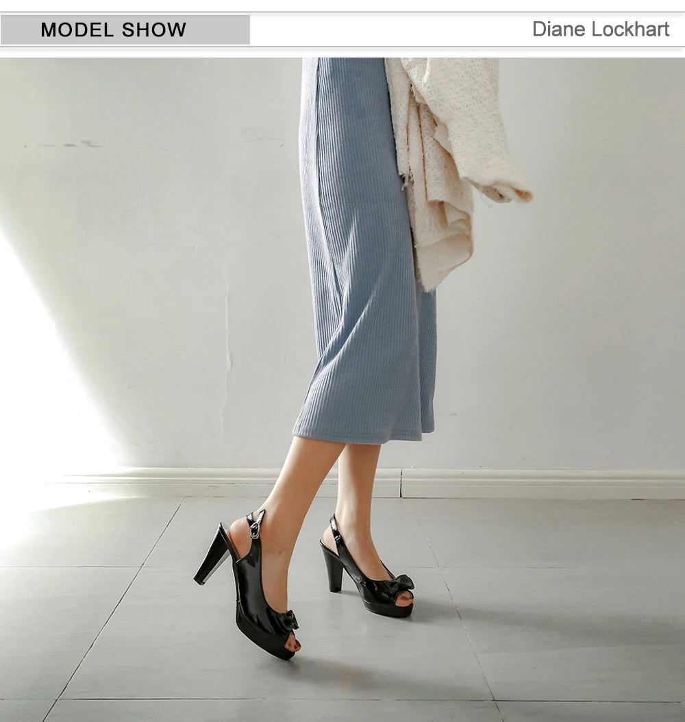 Female Stiletto High Heels Woman Pumps Sexy Open Toe Fish Mouth Shoe Woman Bowknot Party Sandals Ladies Summer Slingback Shoes