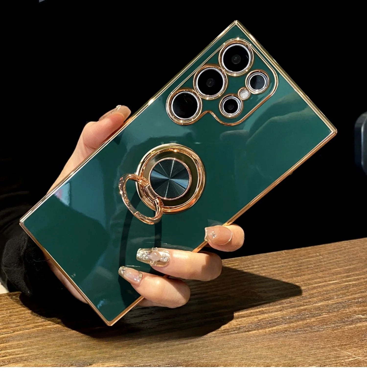 Removable Magnetic Mount Luxury TPU Electroplated Case For S24 Ultra KAOU Holster Included Laser Engraved Commercial