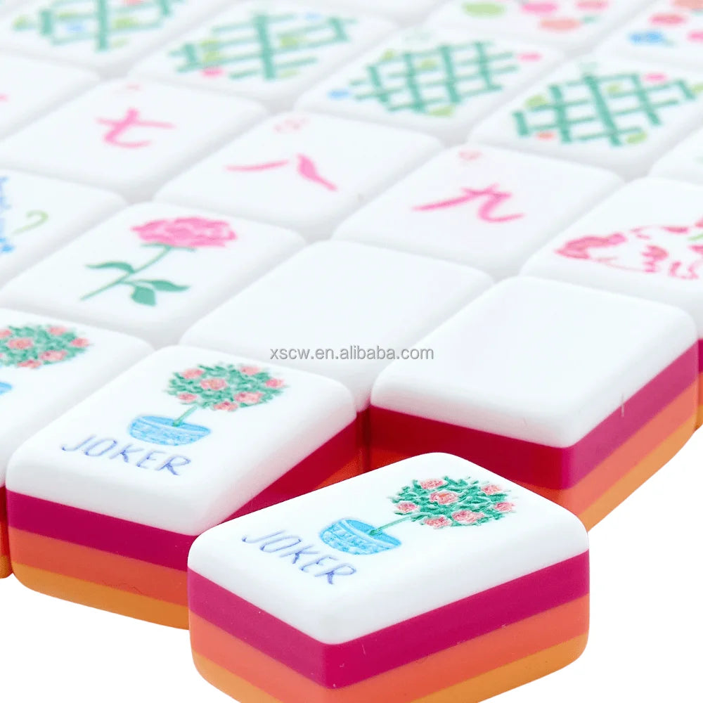 Olive 4-Layer Acrylic American Mahjong Tiles Custom Engraved 160 Tiles Set MOQ 1 Set