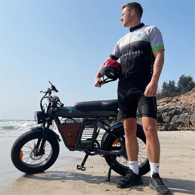 High Powered E Bike 48V 1200W Fat Tire Electric Mountain Bike for Beach Snow Off-road Adventures