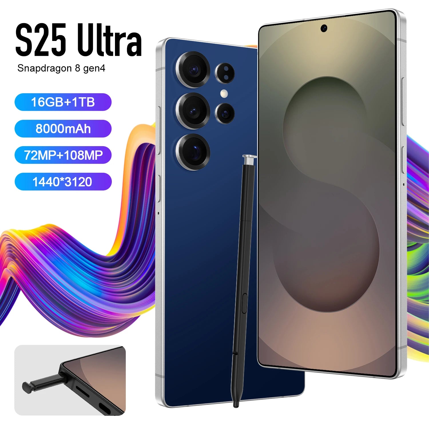 Free Shipping Cheap  S25 Ultra 5G Mobile Phone 16GB+1TB Deca Core Wholesale Price Android 13 Smartphone S25 Ultra