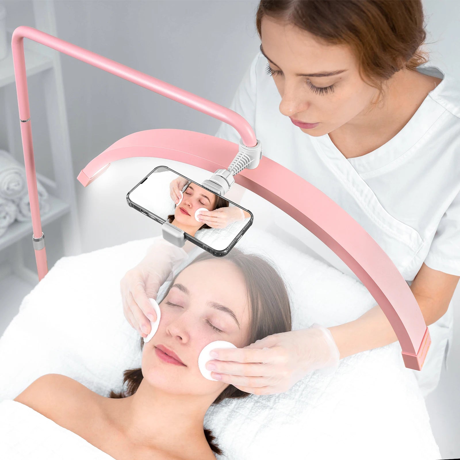 FOSOTO Overseas Warehouse Gold Half Moon Lamp Video Ring Lash Light for Beauty Facial Salon Tatoo Photography Photo Lash Bed