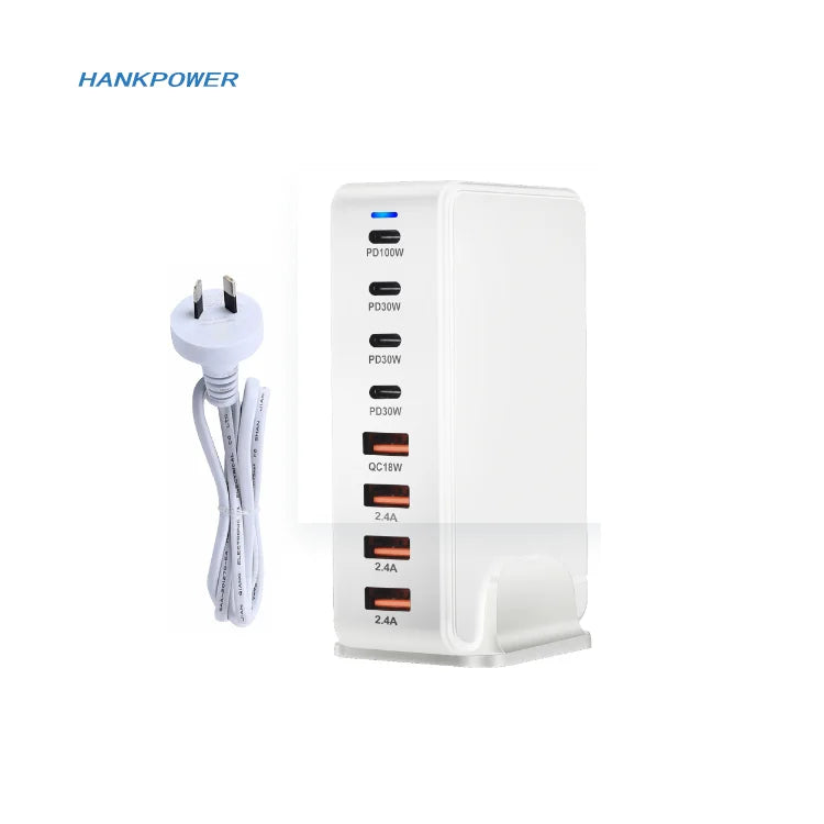 240W USB Type C Portable Travel Charger Cable GaN 8 Ports PD QC Fast Charging Station for MacBook for iPhone Desk Charger