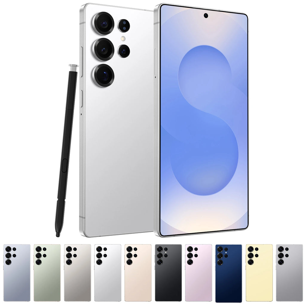 S25Ultra Mobile 100x Digital Zoom 108MP Rear Camera 4K Screen Octa Core 65W for Distant Shooting French Spanish English