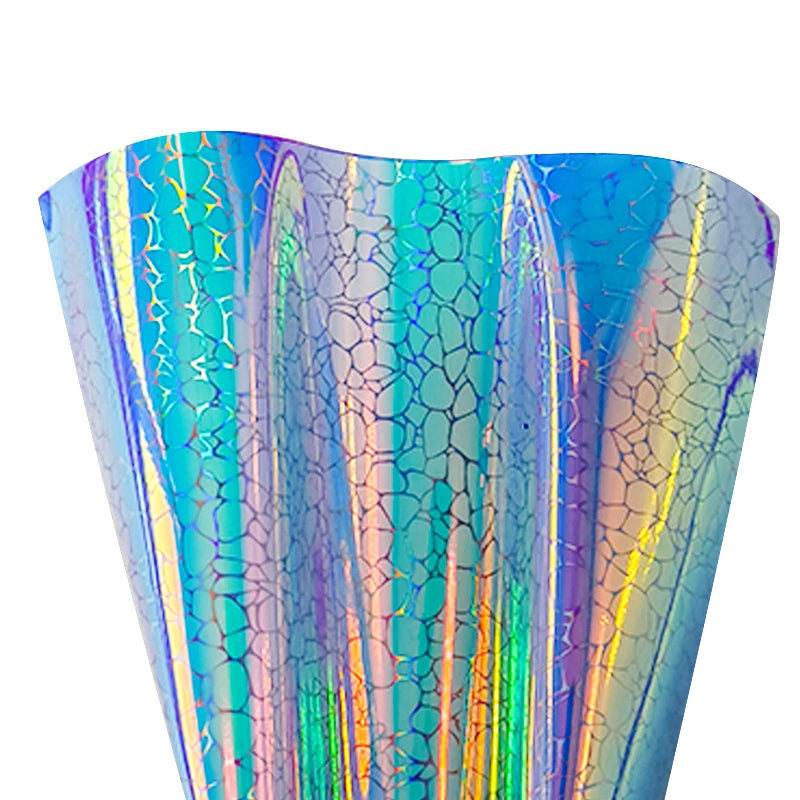 Holographic Crack Pattern Artificial Leather for DIY Luggage Bag Decoration Craft Project Overseas Warehouse Spot 30X135cm