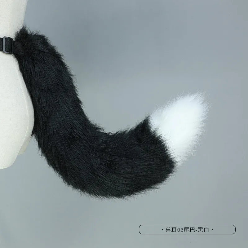 Customized Handmade Plush Simulation Fursuit Animal Tail for Women Halloween Tail Cosplay Accessories