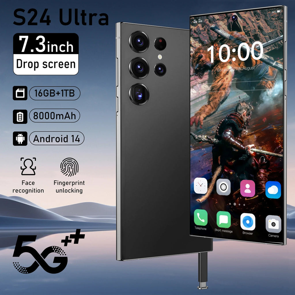 S24 Android 14 Smartphone Deca Core 108MP 4K Dual Long-Term Reliable Use 5 Years OS 4 Years Security Updates-in French Spanish