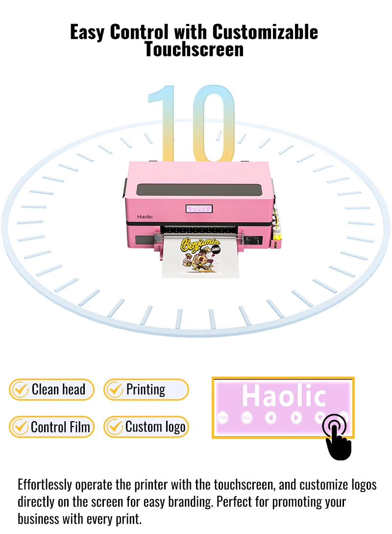 Haolic UV Dtf Printer XP600 A3 Pet Film Printer Dtf Printer Same Style As Beverly for Sticker Cloth Garment Hoodies T-shirt