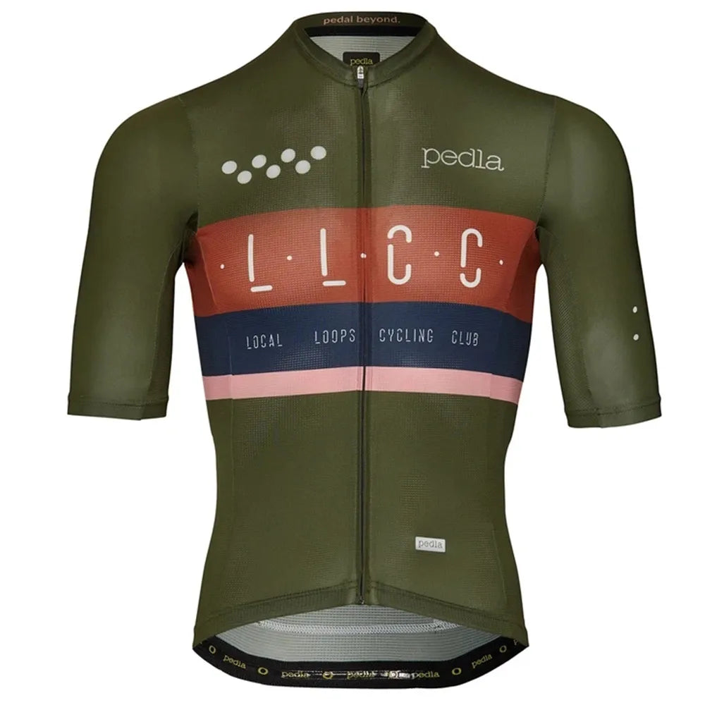 The pedla 2021 Summer Men's New Arrivals Short Sleeve Jersey Maillot Shirt Ciclismo Outdoor Quick Dry MTB Sports Triathlon Tops