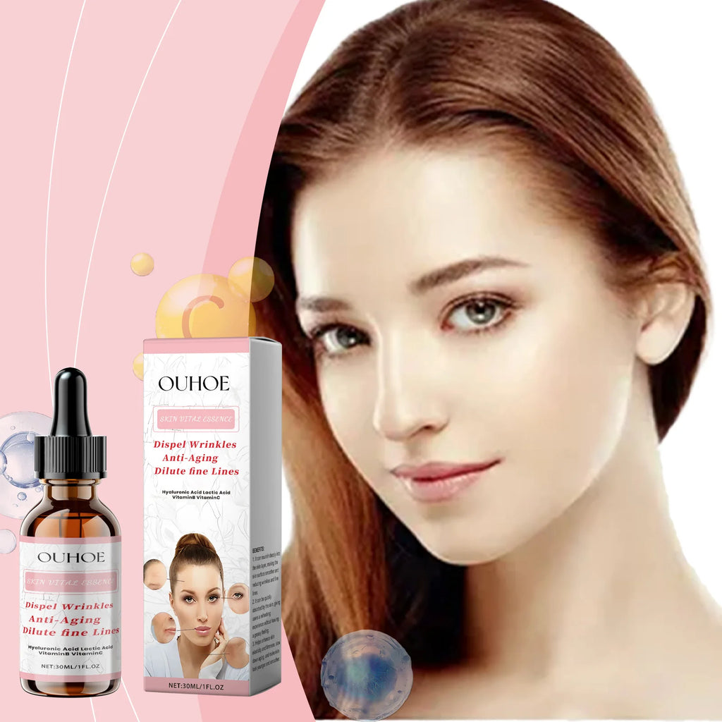 Ouhoe Anti-Wrinkle EGF Serum Facial Skin Moisturizing Hydrating Firming Smoothing and Brightening Fine Lines for Home Use