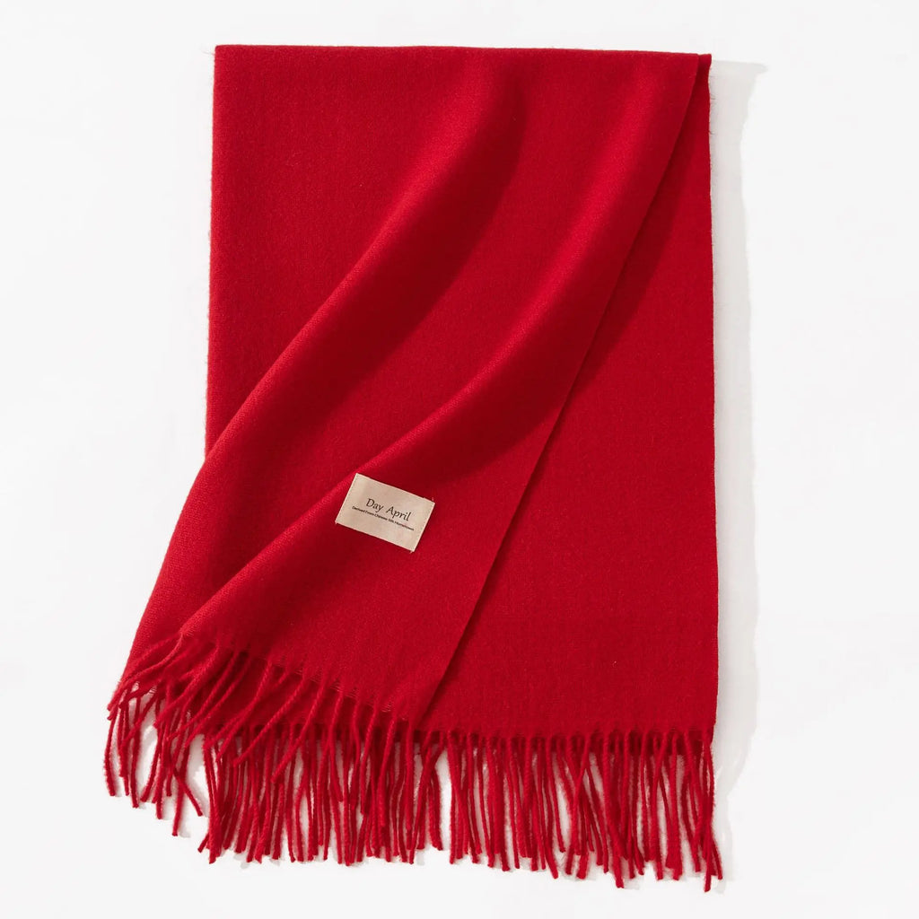 FCJ Women's Winter High-Grade Shawl Pure Color Artificial Cashmere Scarf Custom Logo Cable Knitted Jacquard Long Animal Design