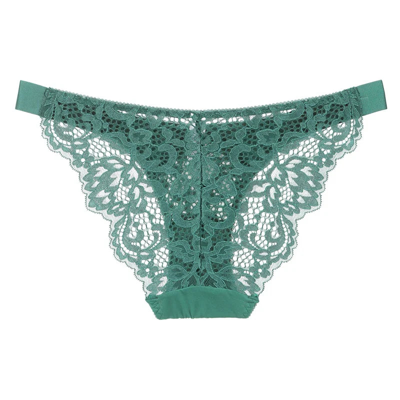 French Hollow Out Lace Triangle Cup Bra and Thong Set Underwear Wireless Thin Lined Women Sexy Lingerie New Arrivals