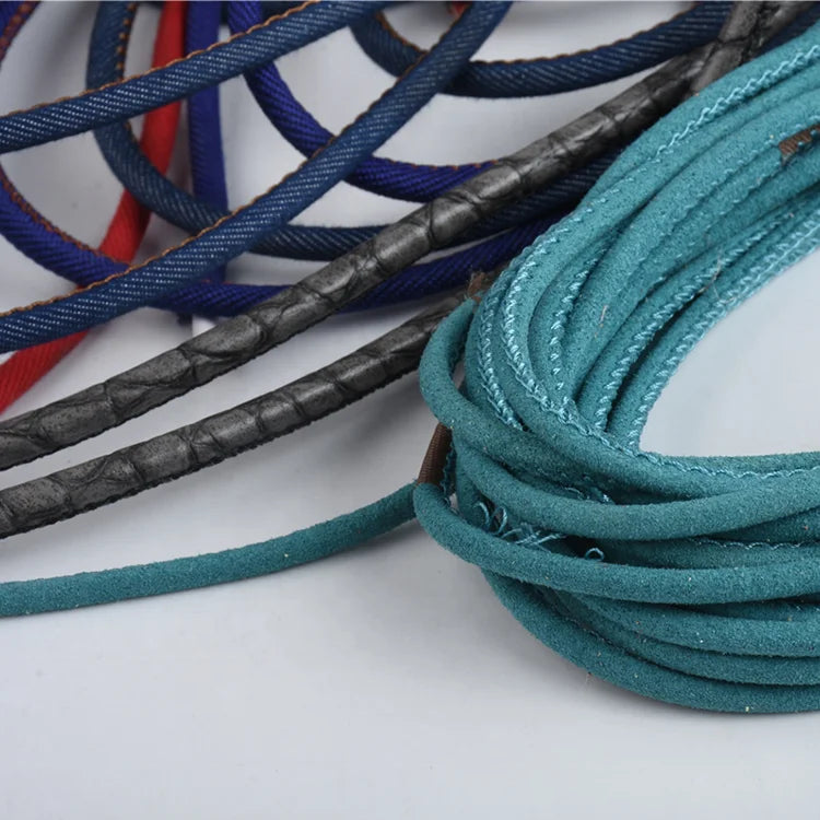 3mm-15mm Leather Round Rope Suede Microfiber Leather Core Leather Rope for Handbag Handle Hoodie Rope Shoelace