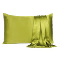 HMS Set of Two Dreamy Lemongrass Satin Queen Pillowcases Luxury Silk Scarves