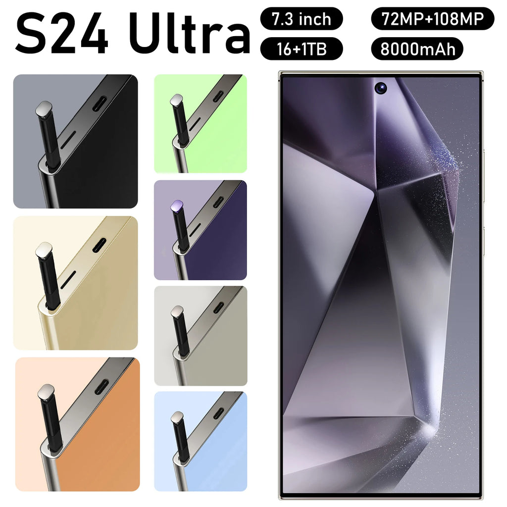 S24 Android 14 Smartphone Deca Core 108MP 4K Dual Long-Term Reliable Use 5 Years OS 4 Years Security Updates-in French Spanish