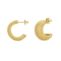 Golden 18K Solid Gold Trendy Hoop Earrings for Women with Pearl Detail-Everyday Wear Fine Jewelry