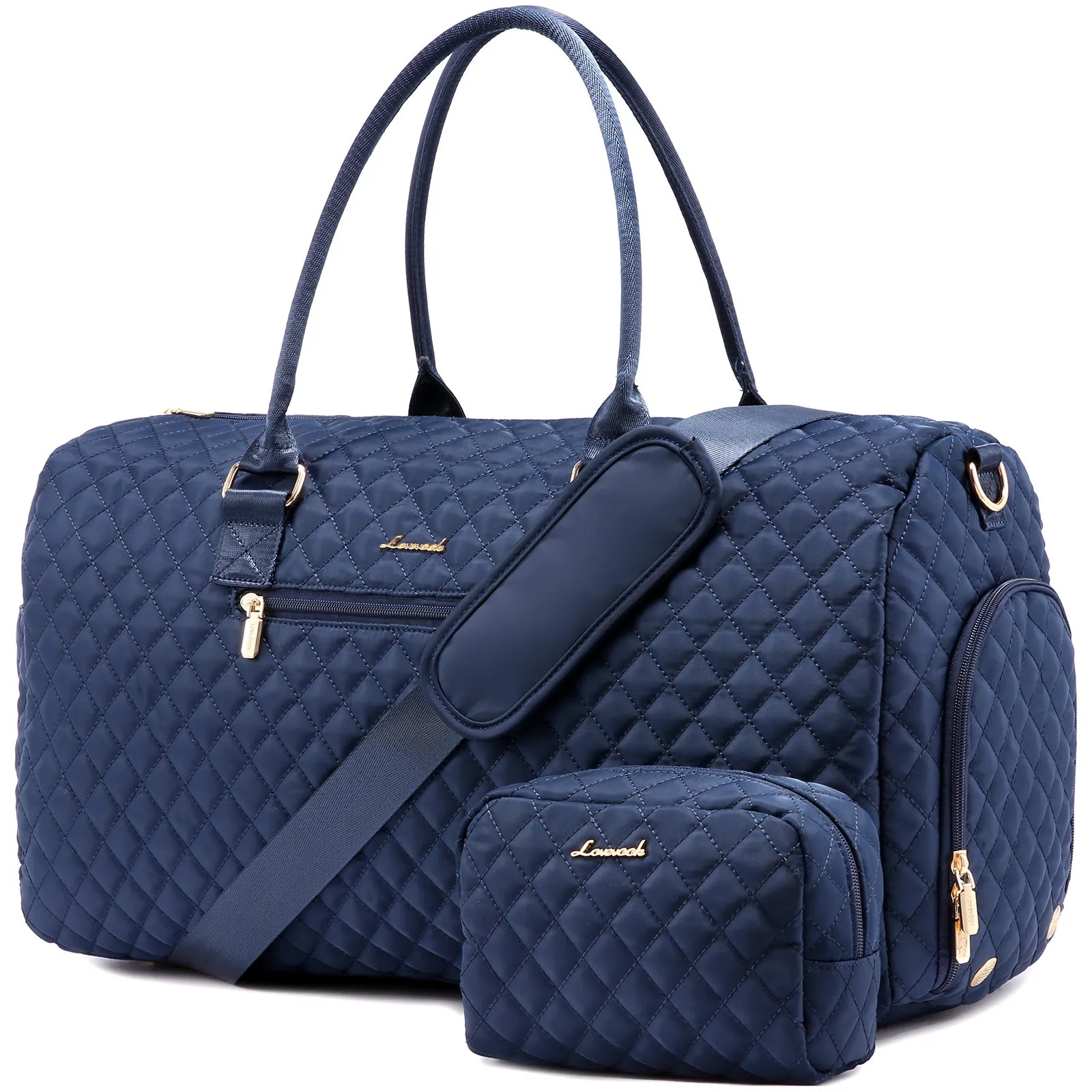 LOVEVOOK Fashion 2pc Gym Bag Travel Weekender Overnight Holdall Duffle Luggage With Shoes Compartment Women Overnight Duffle Bag