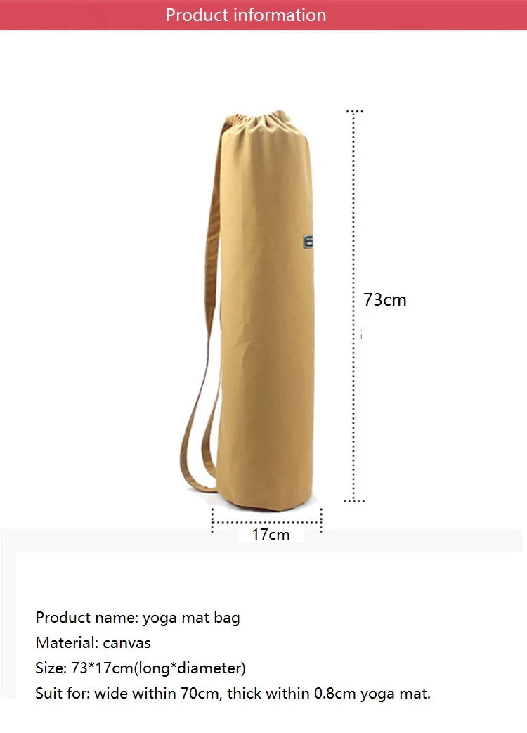 Canvas Yoga Mat Bag for Yoga Mat Carry Bag Gym Mat Backpack Lengthen Yoga Bags Multifunction Storage Bag for Fitness Mat