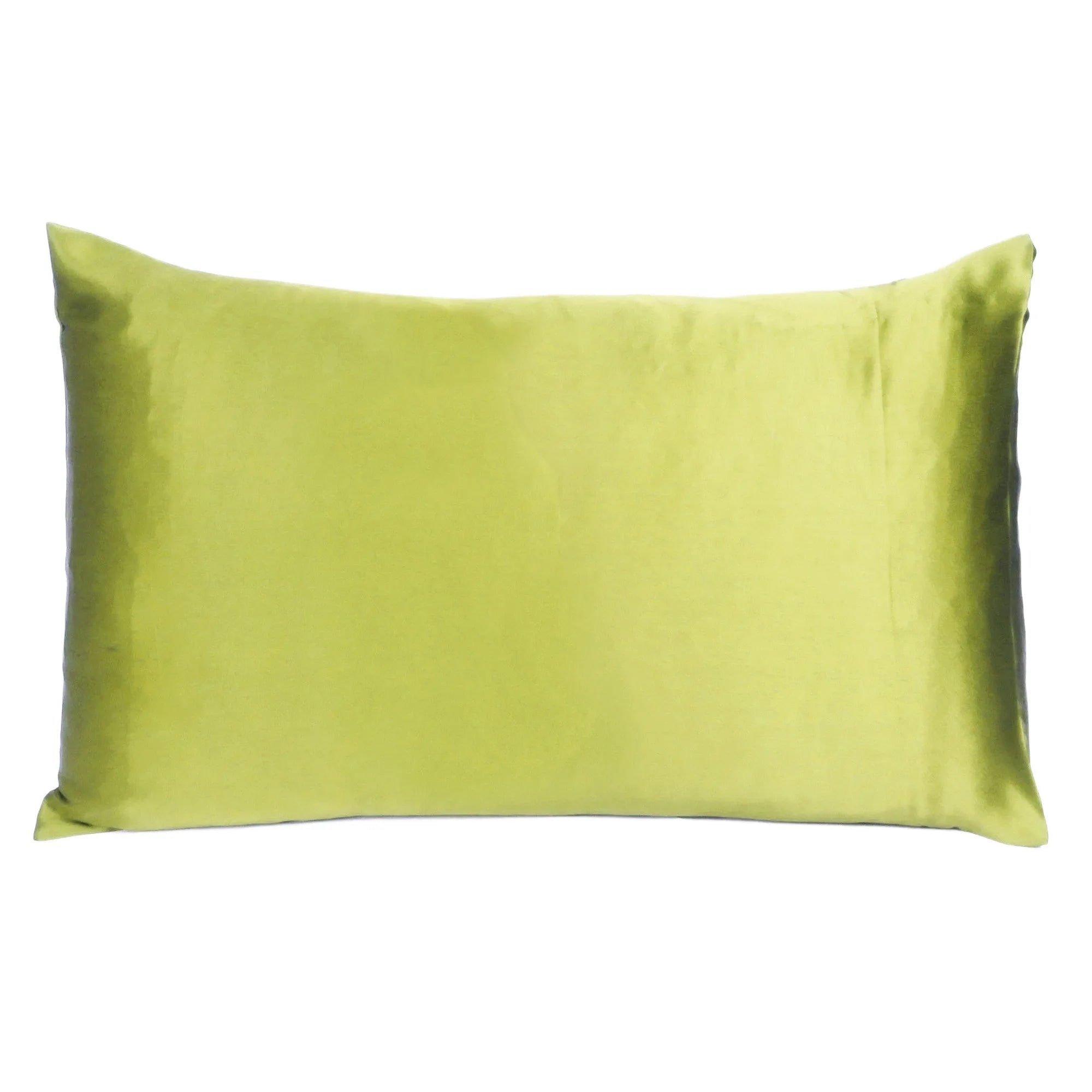 HMS Set of Two Dreamy Lemongrass Satin Queen Pillowcases Luxury Silk Scarves