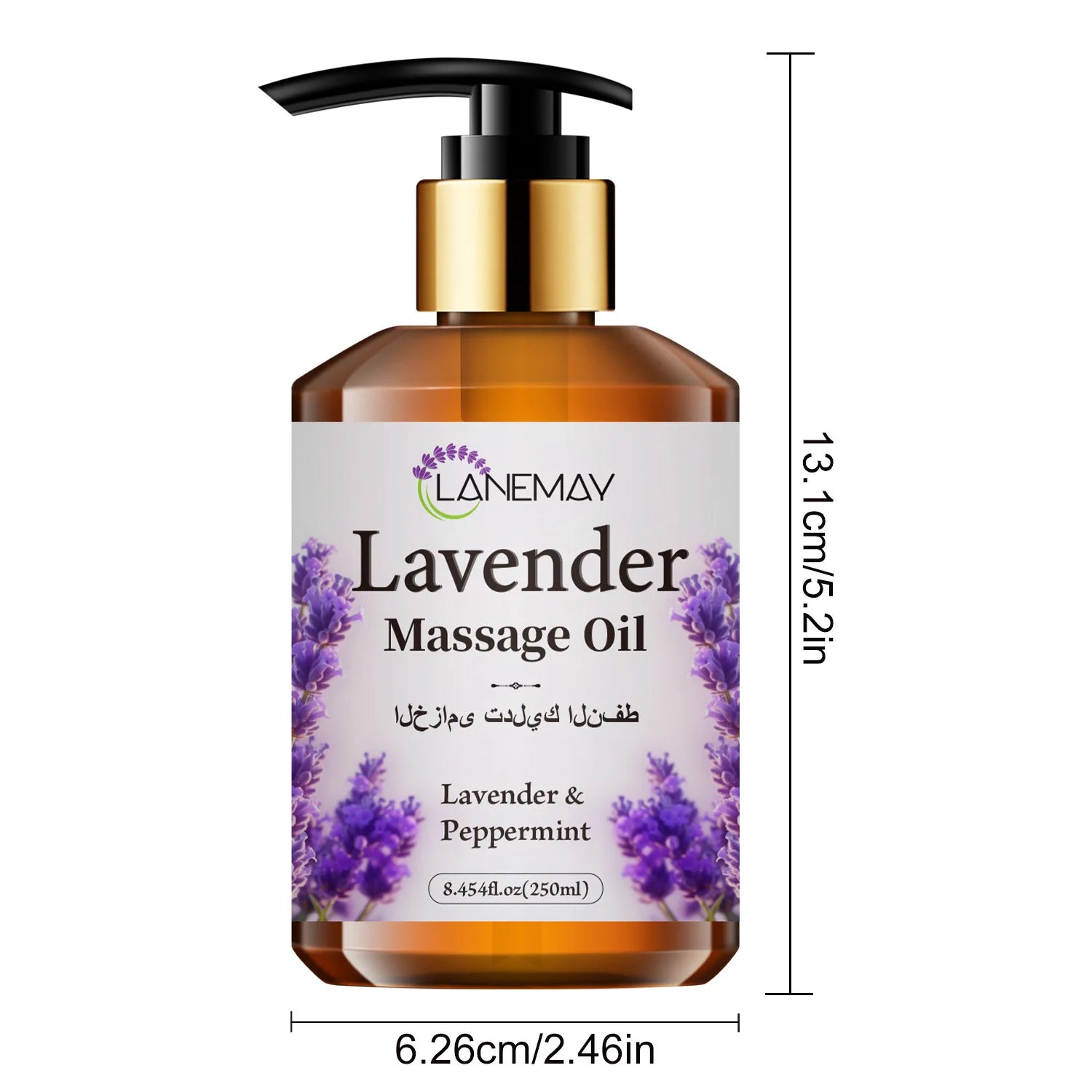 2PCS Lavender & Peppermint Massage Oil, Moisturizing & Softening Body Care for All Skin Types, body relaxation Massage Oil 500ml