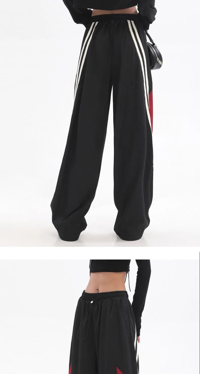 Y2K Streetwear Joggers Pants Women Casual Oversized Wide Leg Cargo Pantgs Trousers Tech Sweatpant Harajuku Parachute Baggy Pants