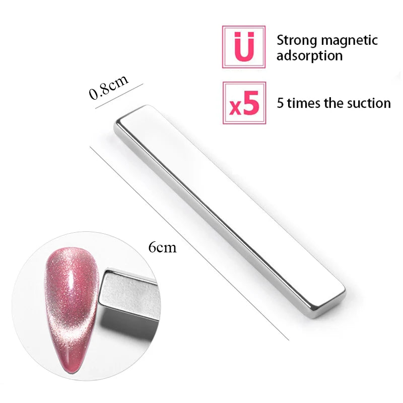 NICOLE DIARY Glass Beads Cat Magnetic Gel Nail Polish Spring Summer Gel Nail Sparkly Gel Varnish Soak off Nail Manicure Art