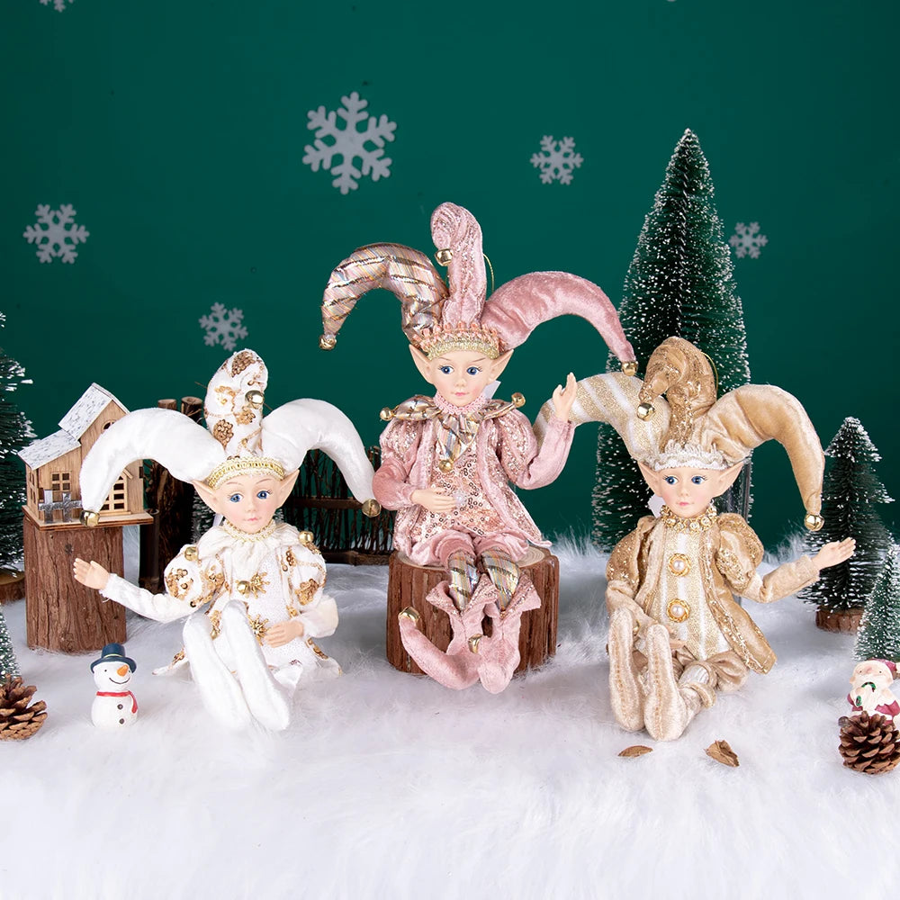 New Arrivals Christmas Decor Handmade New Year Decor Hanging Sitting Elf Plush Doll Christmas Tree Hanging Ornament Xmas Gift