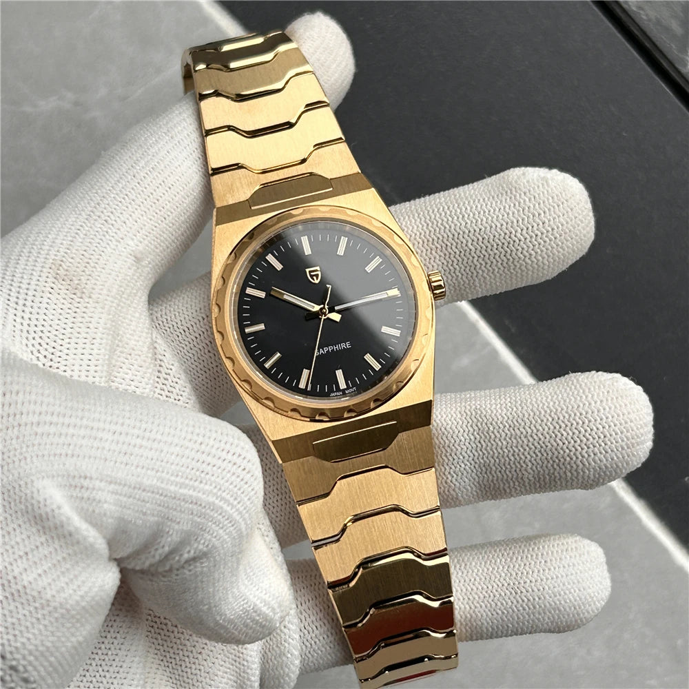 2025 V2 PAGANI DESIGN 222 men's Quartz Watch VJ21 37MM Sapphire Stainless steel Waterproof luminous Watches for men PDYS020