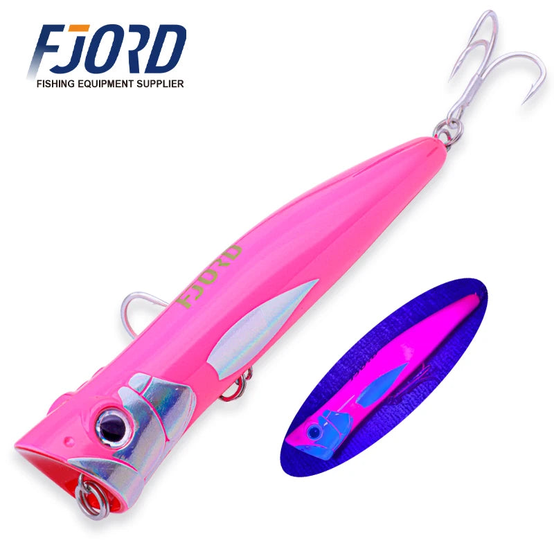 FJORD 180mm 80g Popper Hard Baits Swimbait Big Eye Fish Bait Lures New Arrivals 2025 Fishing Surface Walker Fishing Accessories