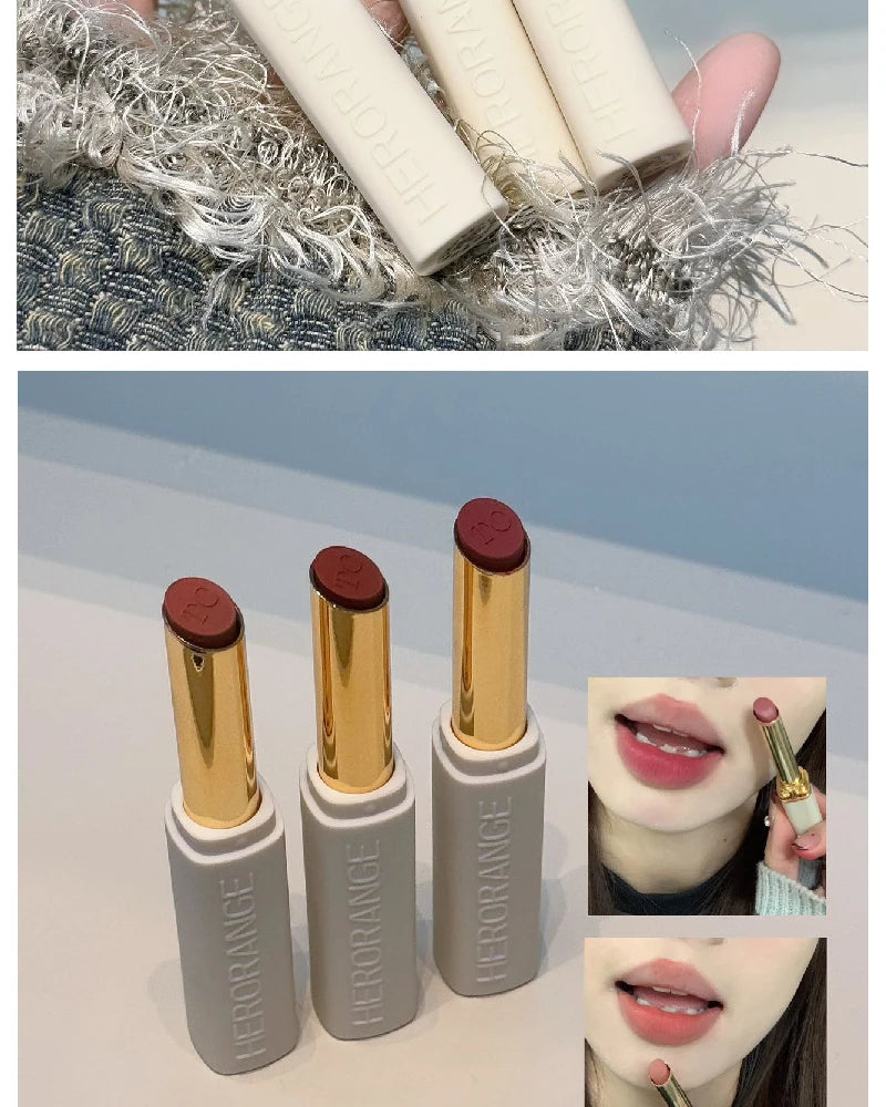 Low Saturation Matte Lipstick Cream Velvet Not Easy To Fade Lipstick Nude Matte Red Lip Gloss Waterproof Lasting Lip Tint Makeup