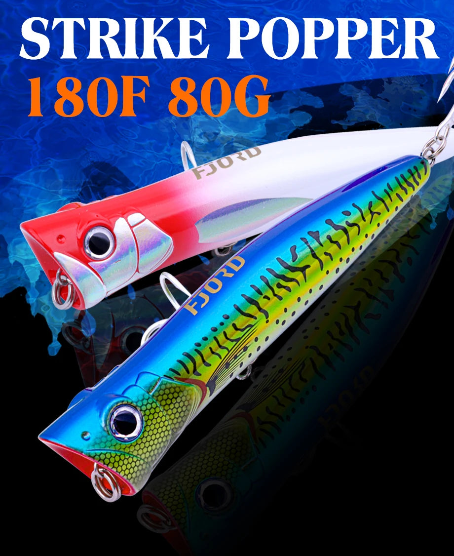 FJORD 180mm 80g Popper Hard Baits Swimbait Big Eye Fish Bait Lures New Arrivals 2025 Fishing Surface Walker Fishing Accessories