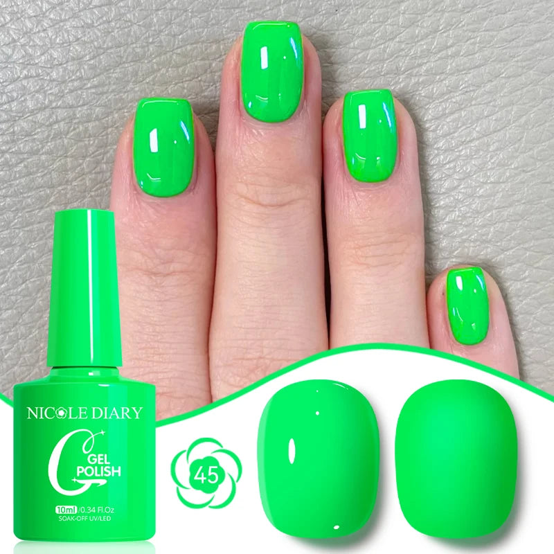 NICOLE DIARY Glass Beads Cat Magnetic Gel Nail Polish Spring Summer Gel Nail Sparkly Gel Varnish Soak off Nail Manicure Art