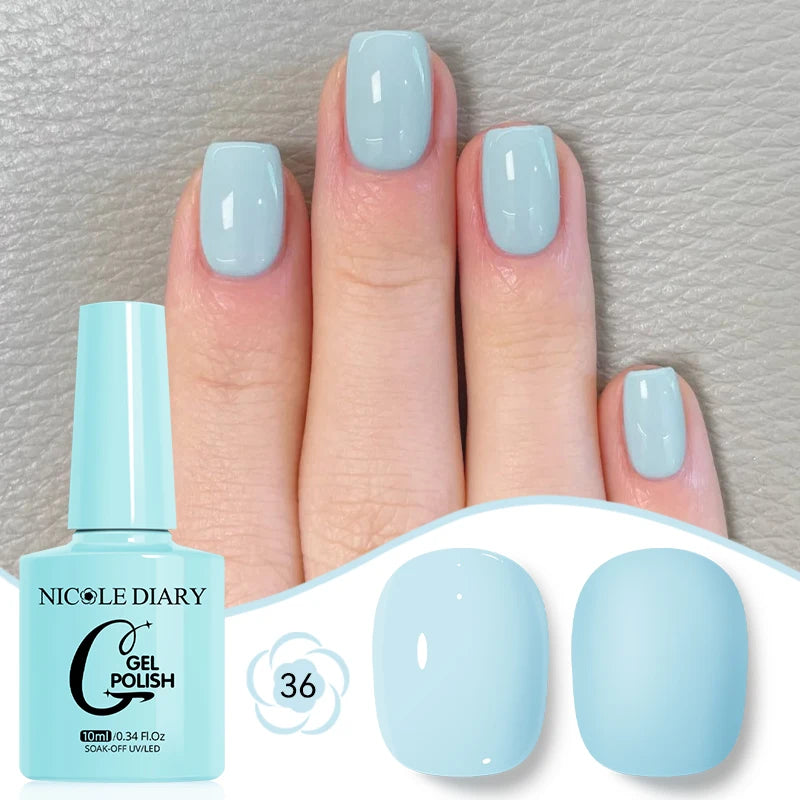 NICOLE DIARY Glass Beads Cat Magnetic Gel Nail Polish Spring Summer Gel Nail Sparkly Gel Varnish Soak off Nail Manicure Art