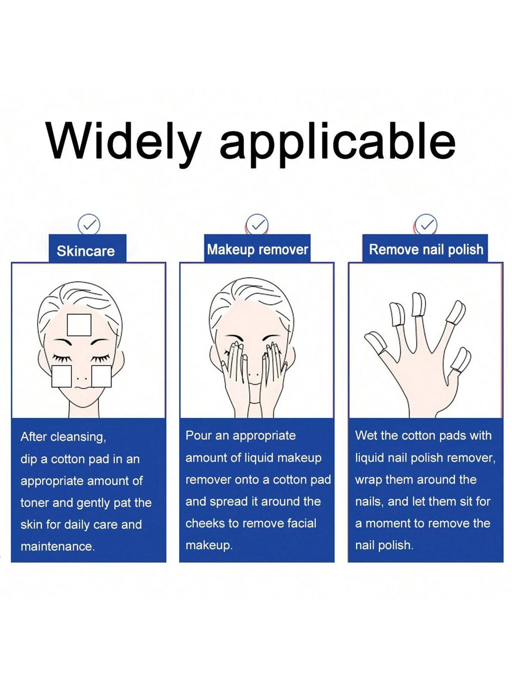 30Pcs/50Pcs/100Pcs Disposable Finger Cot-Style Makeup Remover Pads, U-Shaped Non-Woven Fabric, Double-Sided Pocket-Style, Soft and Lint-Free, Effective Makeup Removal