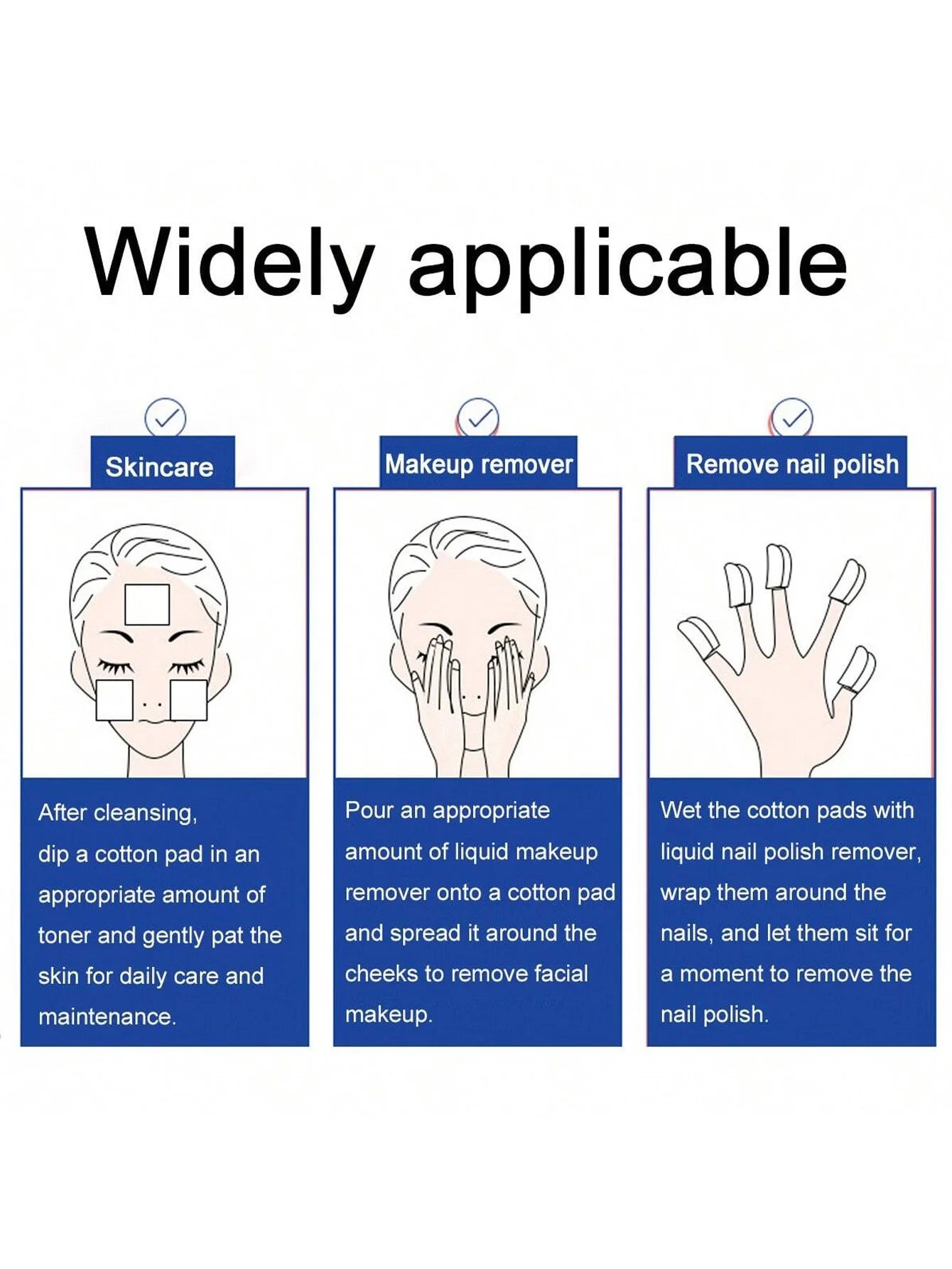 30Pcs/50Pcs/100Pcs Disposable Finger Cot-Style Makeup Remover Pads, U-Shaped Non-Woven Fabric, Double-Sided Pocket-Style, Soft and Lint-Free, Effective Makeup Removal