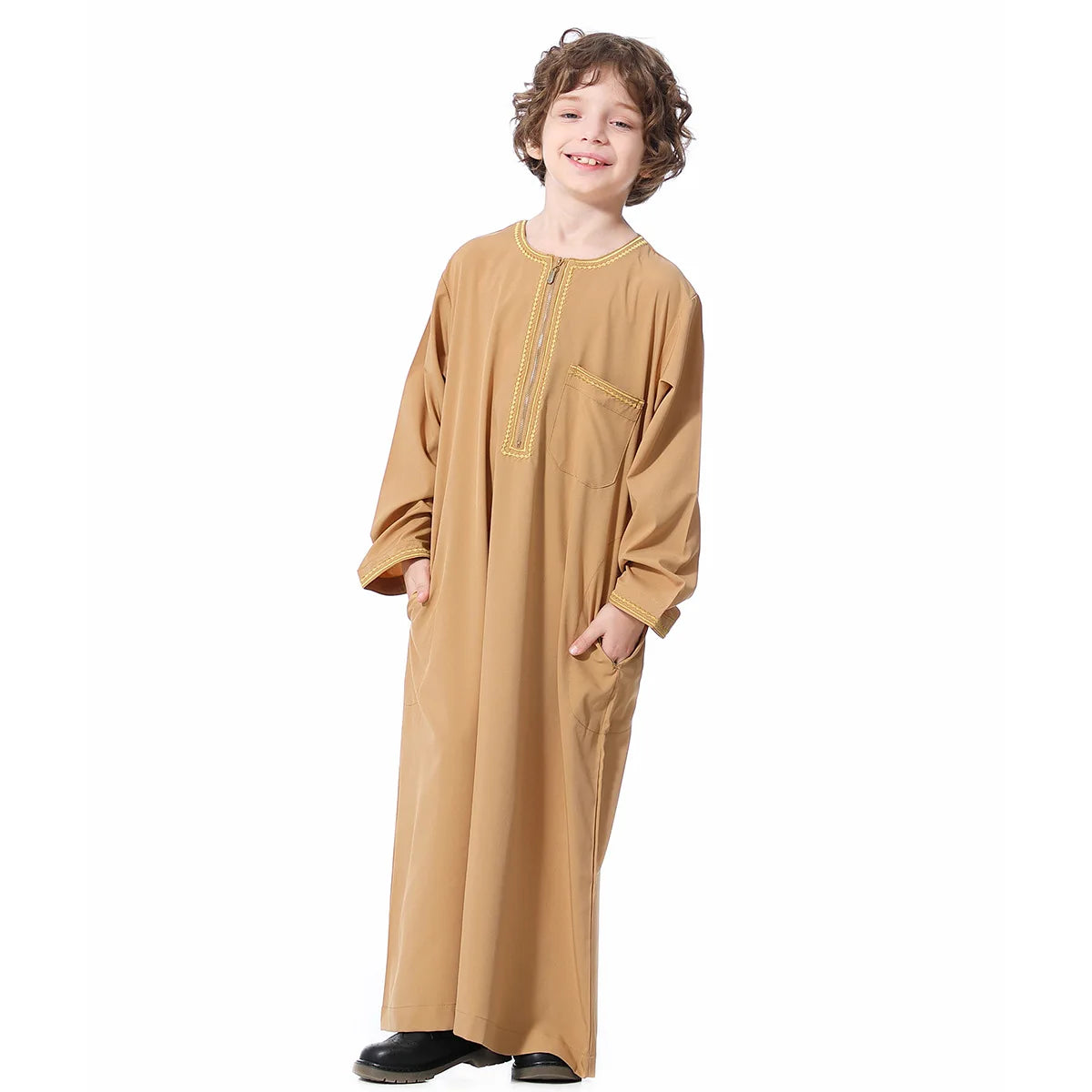Child Dubai 2024 Luxury Kids Boys Men's Muslim Clothing Caftan Robes Islamic Ramadan Clothes Arab Man Abaya Pakistan Turkish