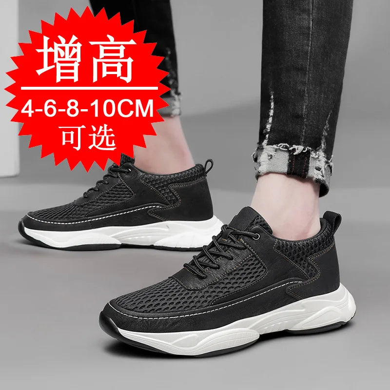 High Man Elevator Shoes Lift Sneakers Men Sports Height Increase Insole 8cm10cm Leisure Fashion Summer Sports Heightening Shoes