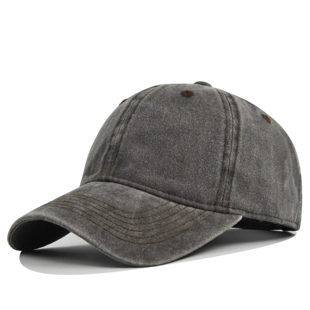 Men Women Baseball Cap Casual Unisex Baseball Cap Vintage Washed Cotton Fits Breathable Adjustable Solid Color Hip-Hop Dad Hat