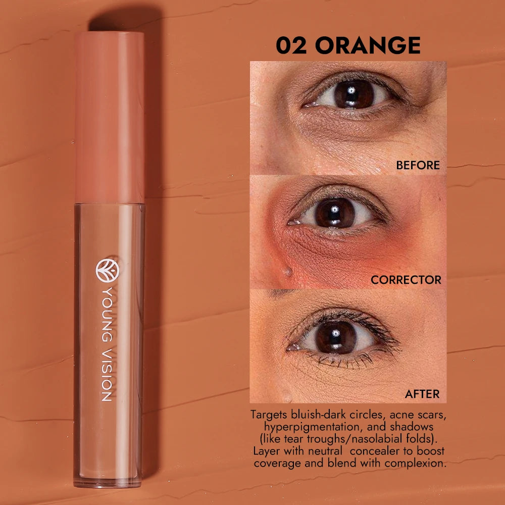 YOUNG VISION 6 Colors Hydrating Fresh Concealer Brightens Skin Tone and Covers Blemishes and Dark Eye Circles Concealer