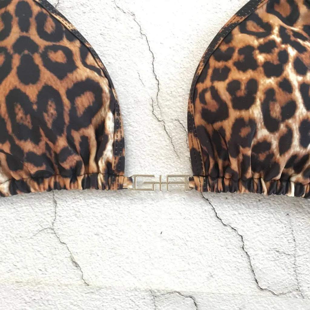 Sexy Leopard Print Bikinis Sets Push Up Triangle Cup Micro Bikini Split Swimsuits Summer Beachwear Bandage bathing suit Swimwear