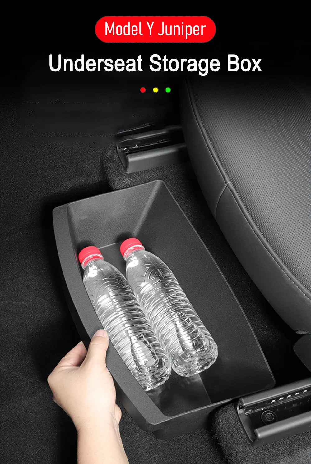Underseat Storage Box Organizer for Tesla Model Y Juniper 2025 Front Rear Under Seat Organizer Waterproof Bin Travel Accessories