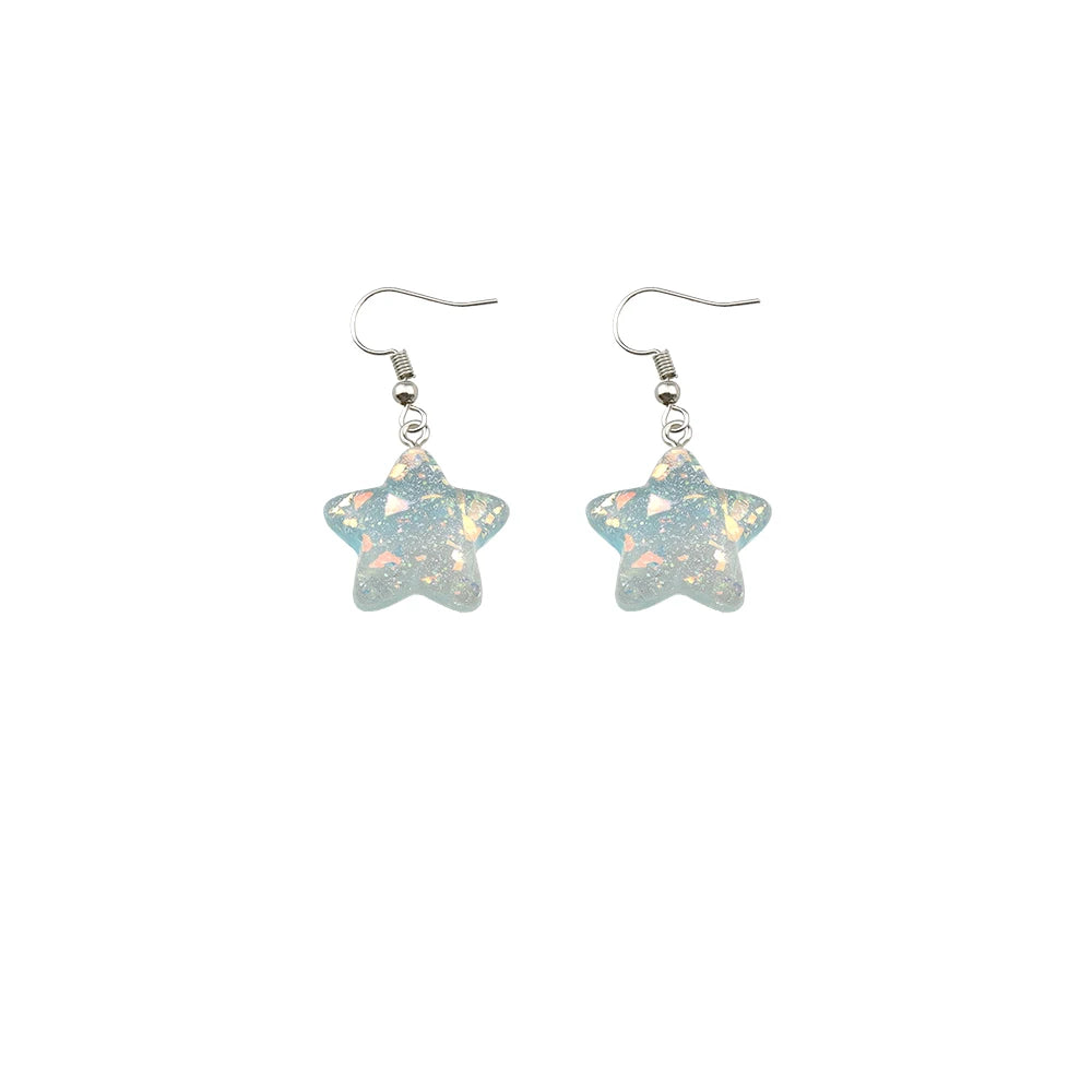 Women Earring Resin Star Drop Earrings Costume Trendy Style Children Girl Gifts Handmade Jewelry Drop Shipping Wholesale