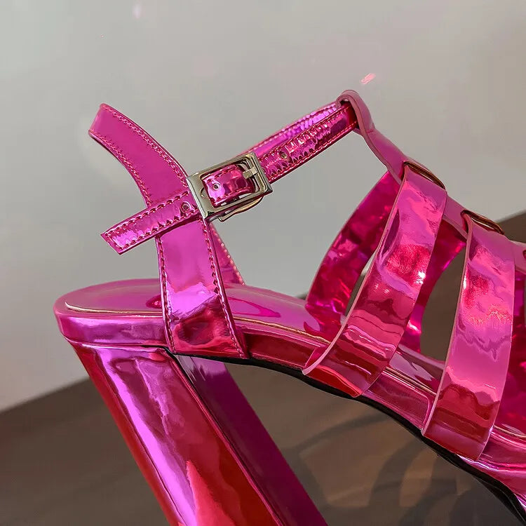 2024 Ladies High Heels Double Waterproof Platform Sandals for Women Luxury Brand Designer Summer Party Chunky Pumps and Shoes
