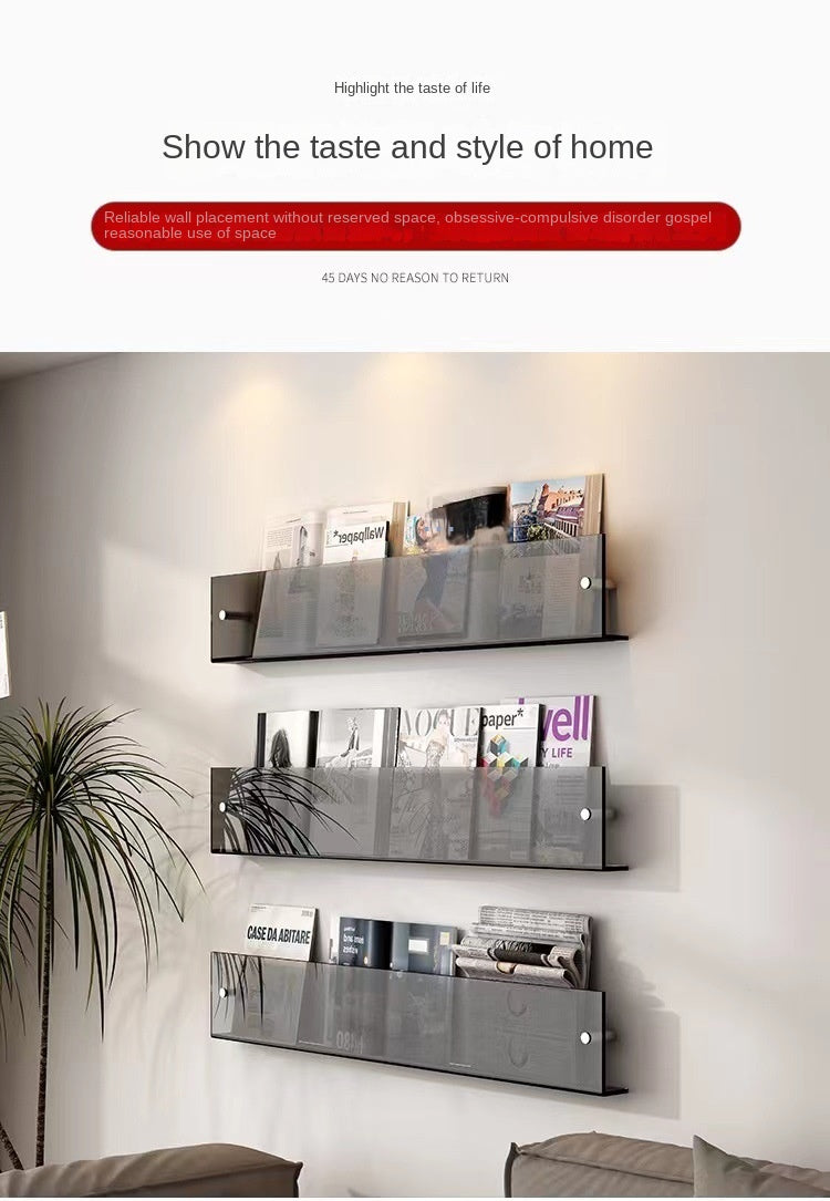 Children's Book Shelves Creative Acrylic Storage Rack Wall Mounted Picture Book Holder Magazine Display Shelf New Arrivals