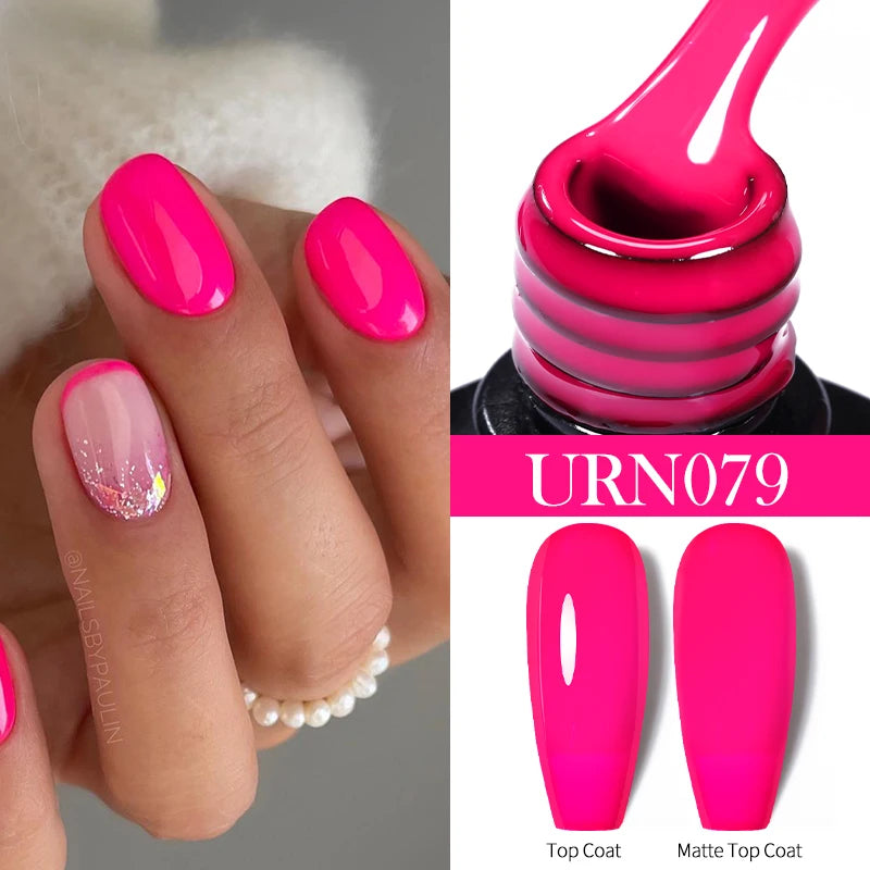 UR SUGAR 1-step Gel Polish 12ML Glitter Nail Spring Summer White Nude Pink Gel Nail Polish 3 IN 1 No Need Base Gel and Top Coat