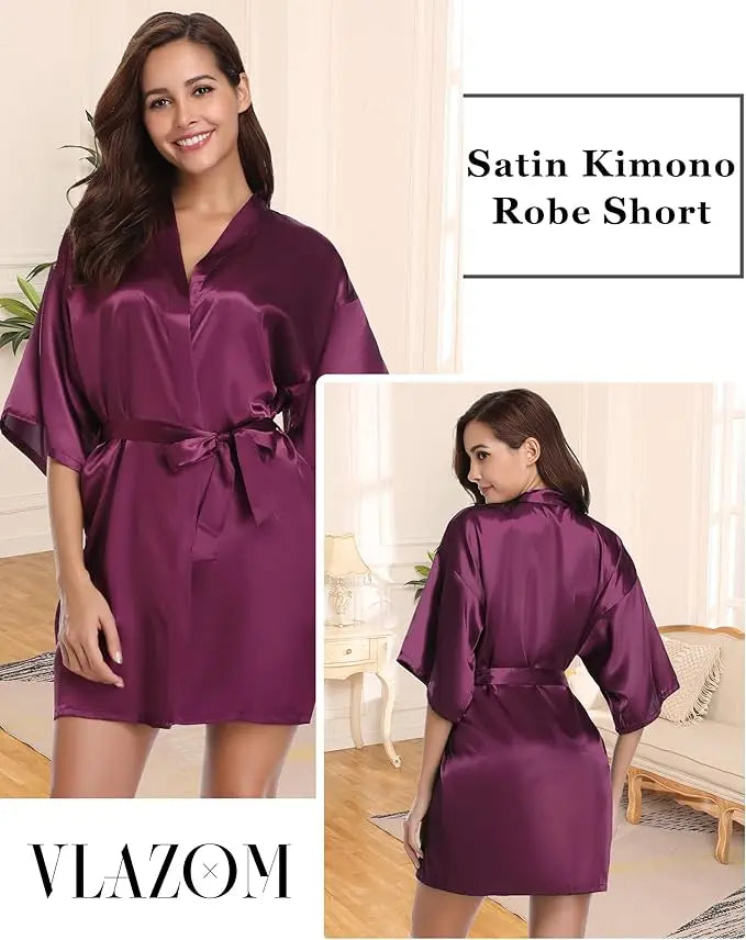 Summer Champagne Chinese Bride Wedding Robe Satin Sleepwear Women Nightgown Sexy Nightdress Lady Kimono Bathrobe Gown Negligee
